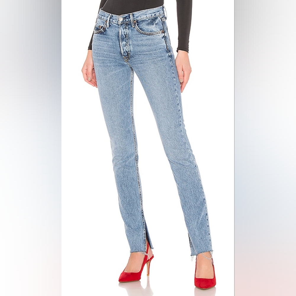 GRLFRND Collective Addison high rise split boot cut jean size 26